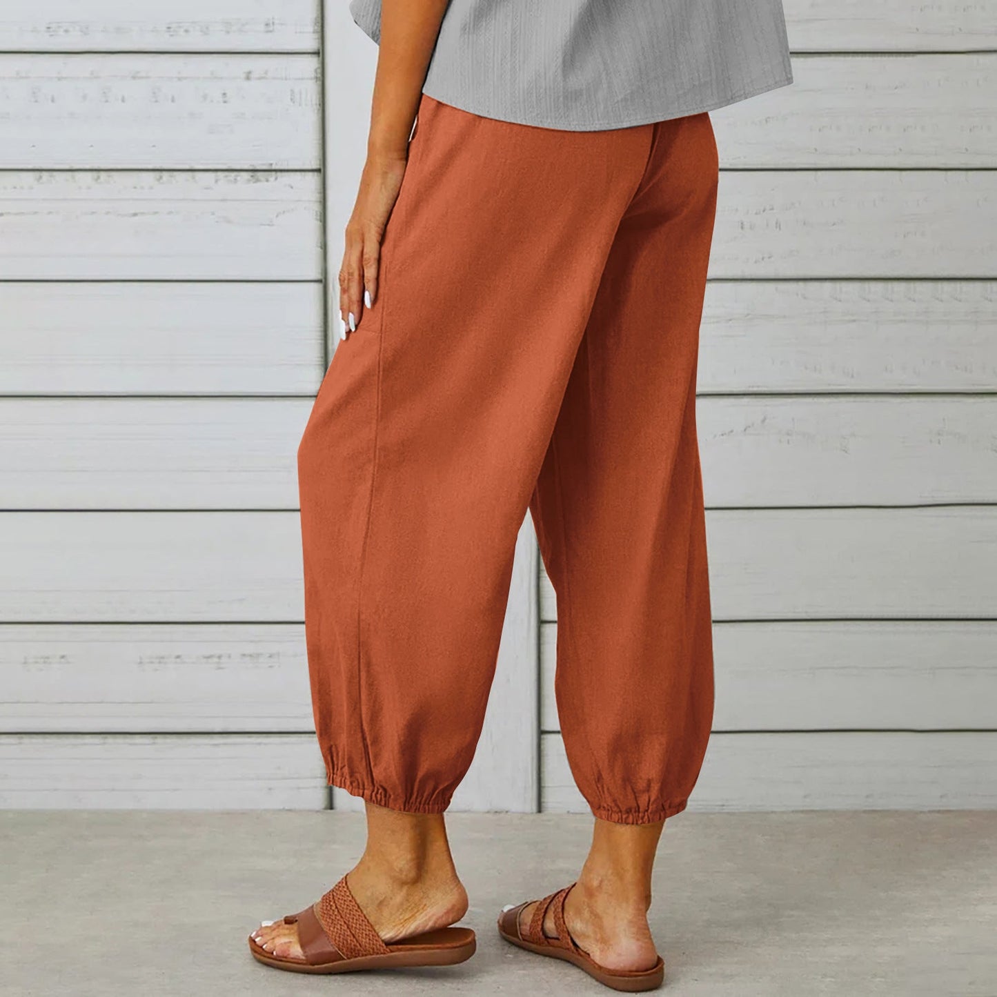 high waist hemp pants.|