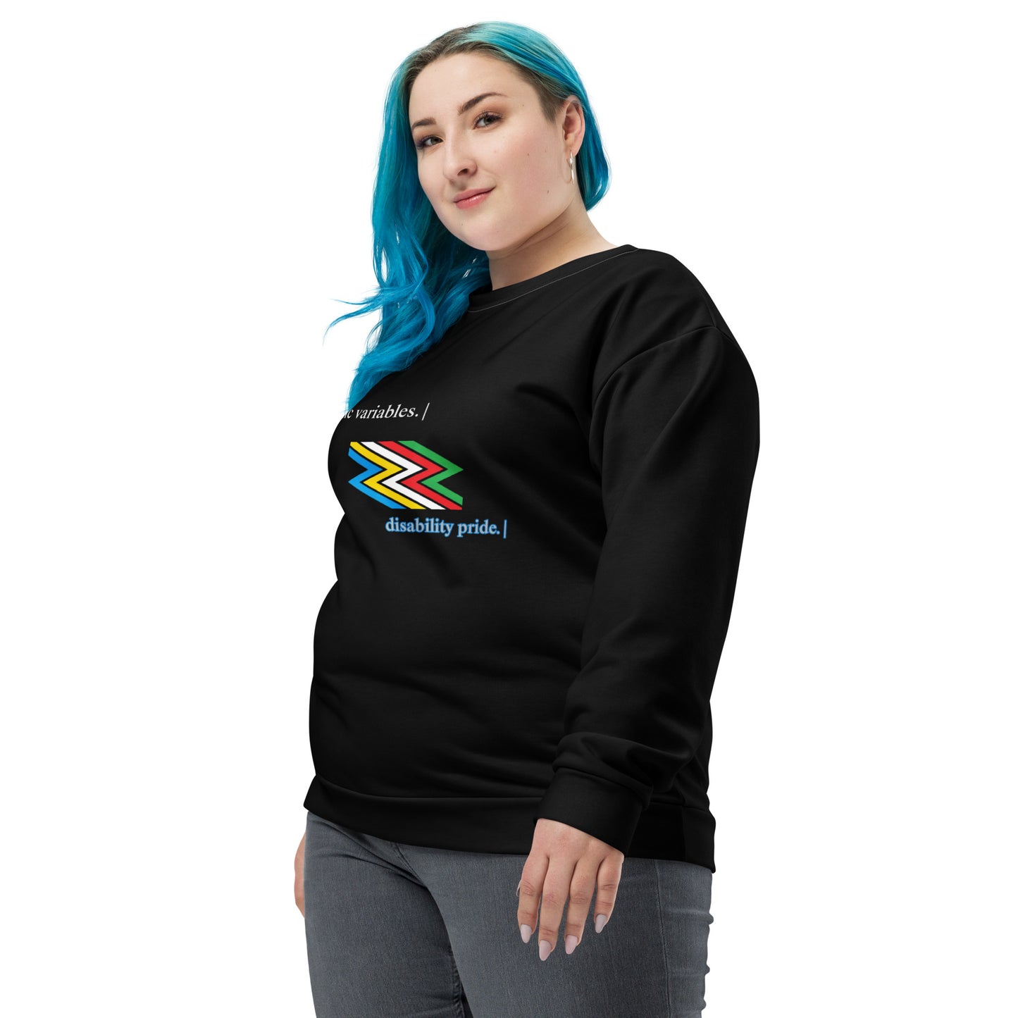 disability pride crewneck.|