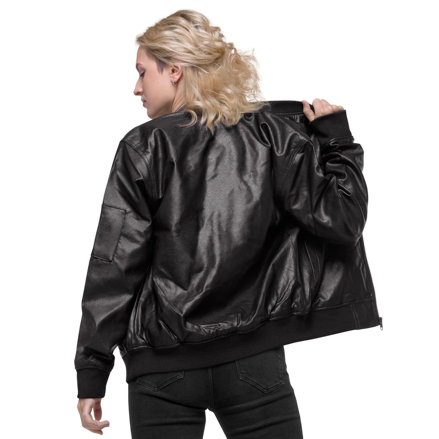 the not leather jacket.|