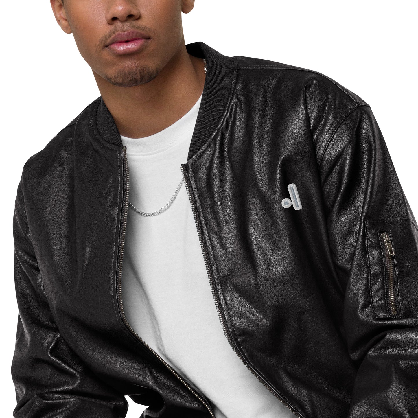 the not leather jacket.|