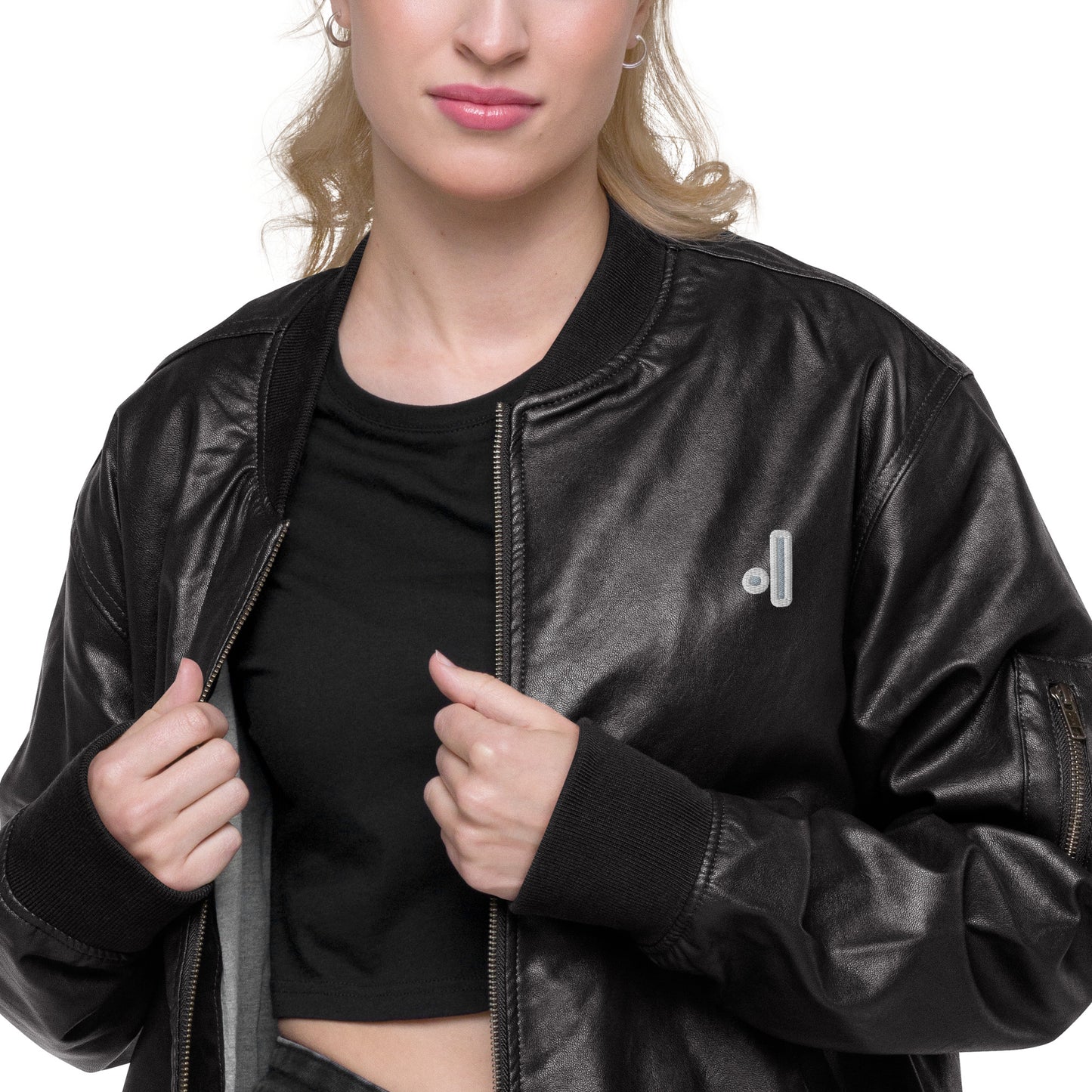 the not leather jacket.|