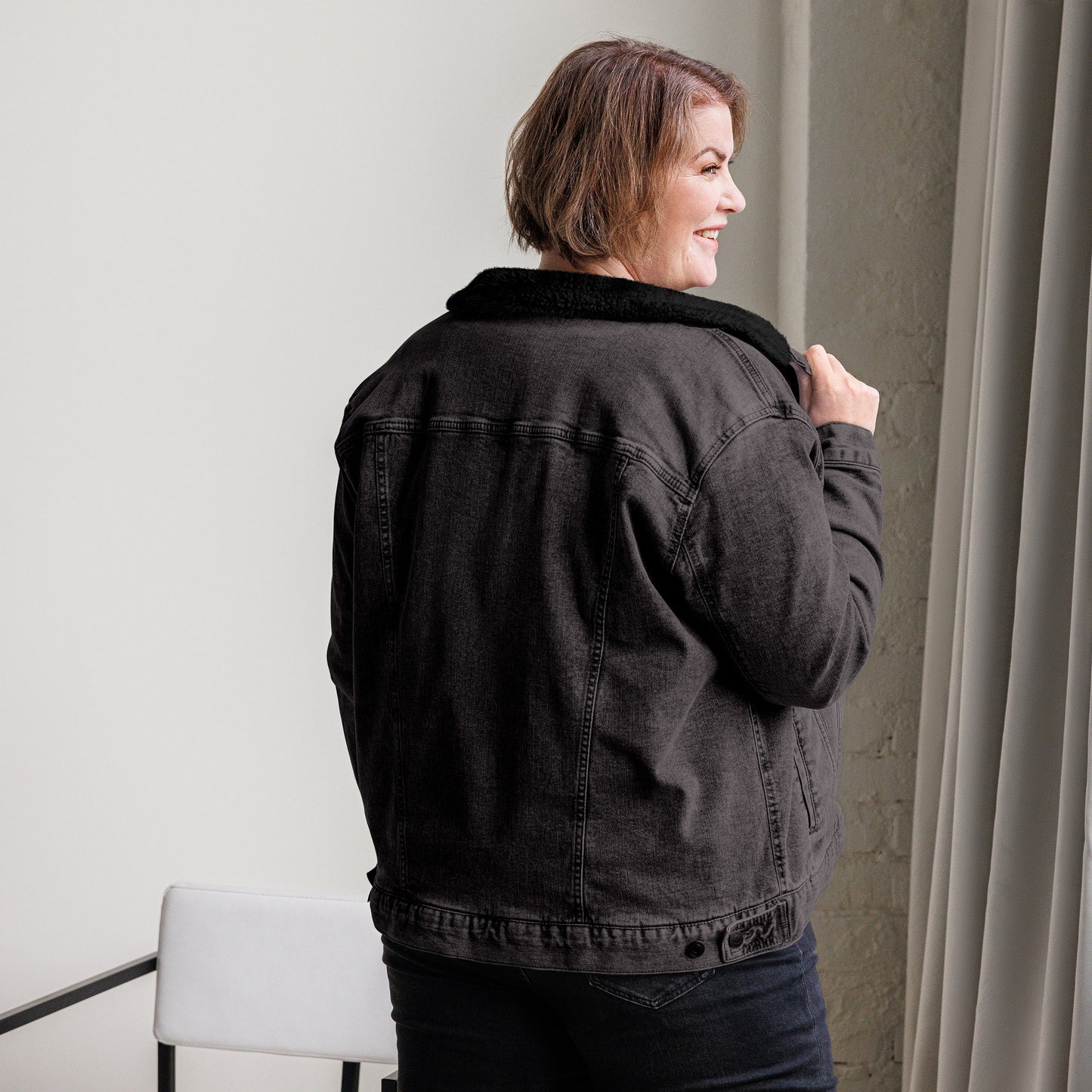 Unisex denim sherpa jacket